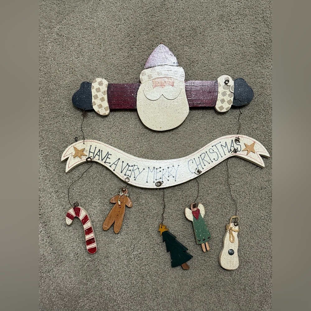 Vintage Festive Santa Christmas Wall Door Hanging